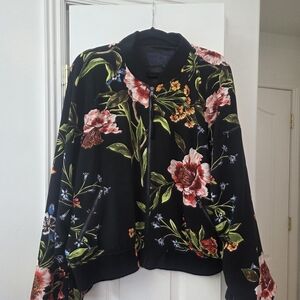 Floral Black Women's Jacket 2X Rachel Roy